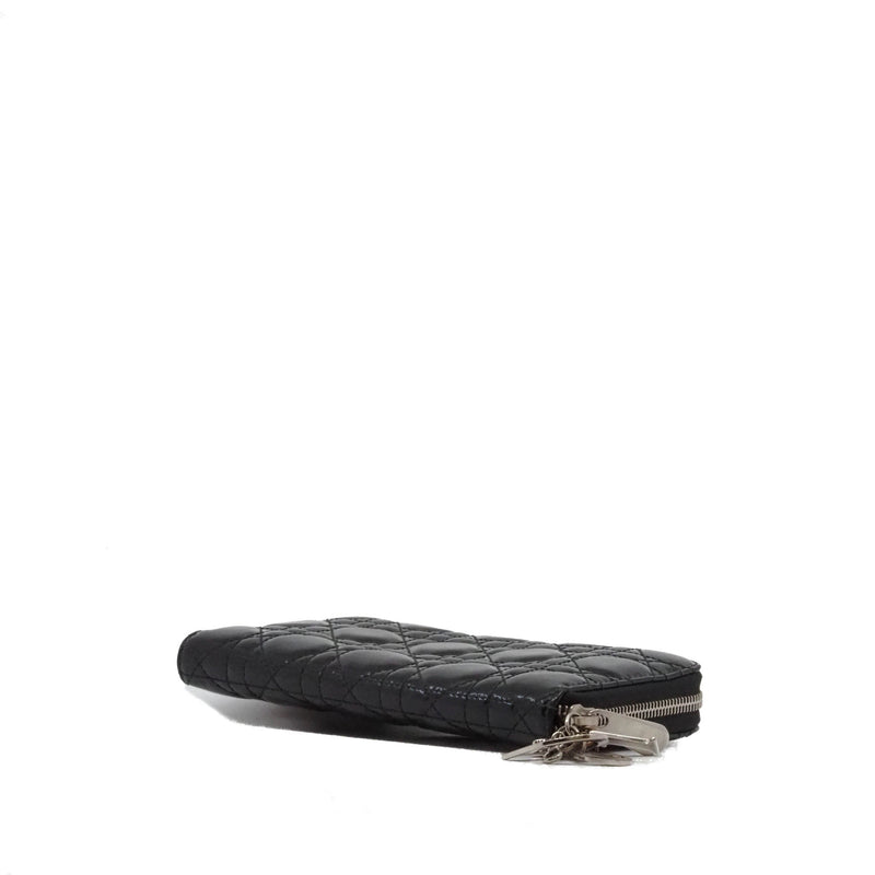 lady long zip wallet in patent black phw #2010 - L'UXE LINK