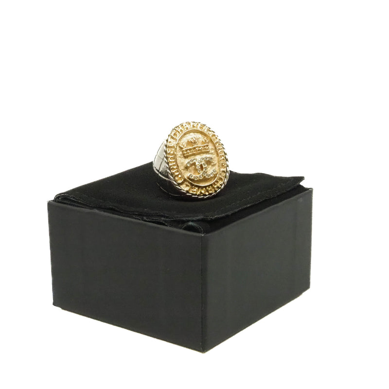 cc crystal logo crown coin ring in ghw/phw #A 2021 - L'UXE LINK