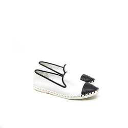 espadrille in leather white/black 37.5