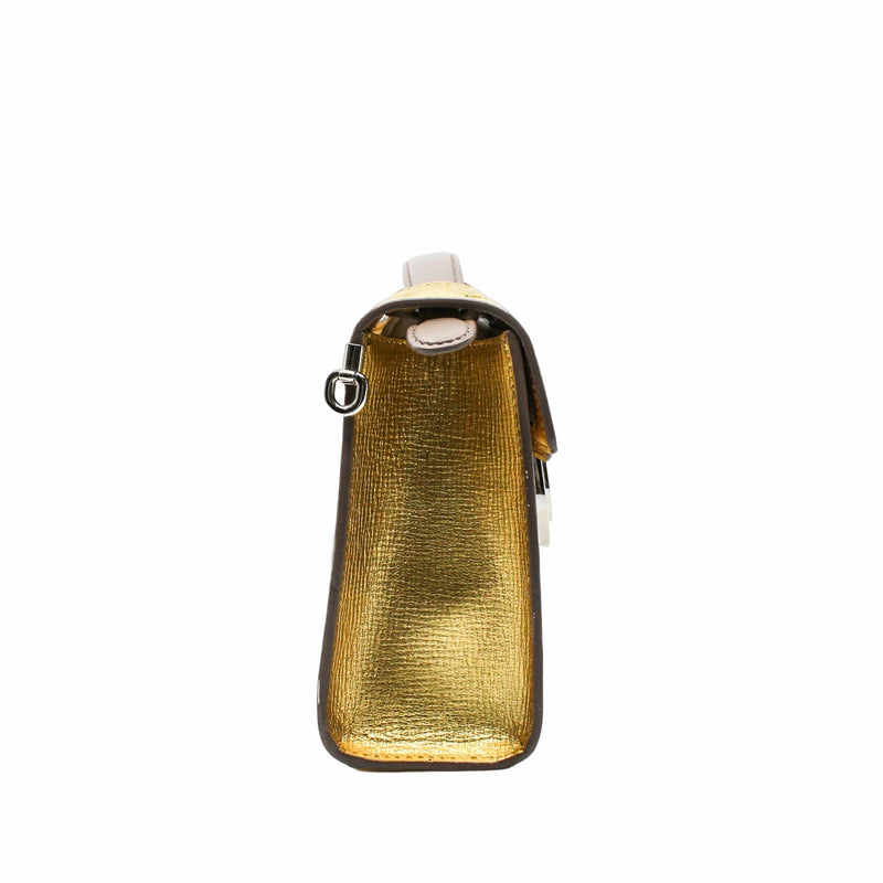 Diorever Shoulder Bag Mini Leather Gold phw