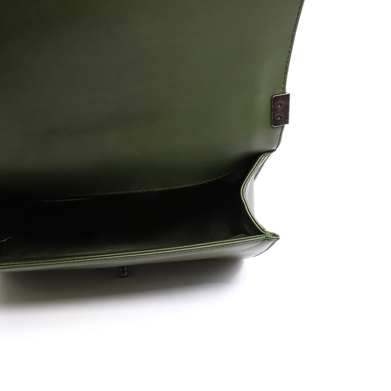 leboy mm in knots  leather green ruthenium seri 18 - L'UXE LINK
