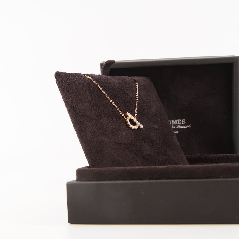 finesse Q 18k rg full diamond necklace - L'UXE LINK