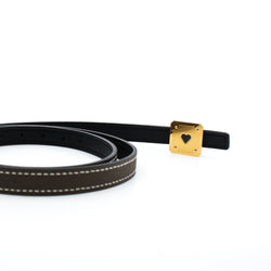 13mm lady belt in etoupe color with heart buckle size 80 - L'UXE LINK