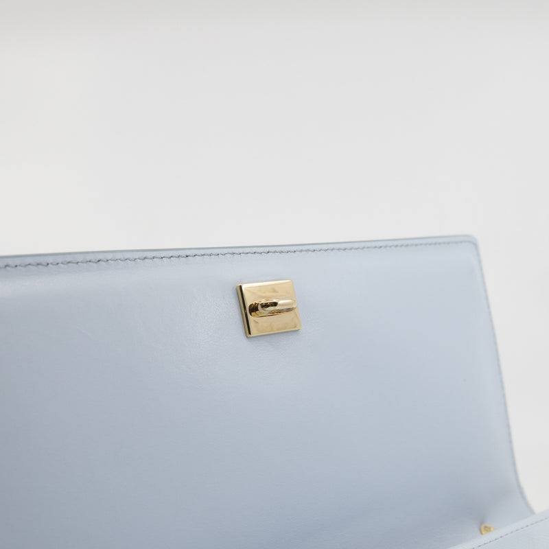 Vala  chain bag leather Light blue ghw