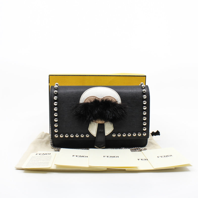 clutch with chain black phw beans black fur