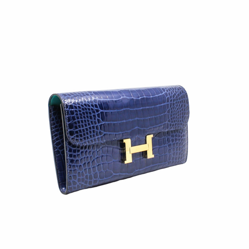 constance long wallet M3 navy crocodile ghw x stamp – L'UXE LINK