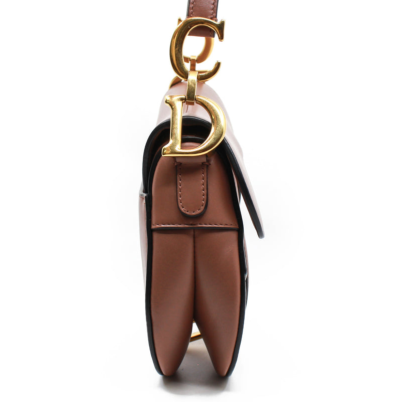 saddle small in leather nude beige ghw - L'UXE LINK