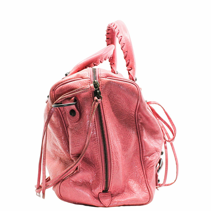 CITY HANDBAG LEATHER PINK