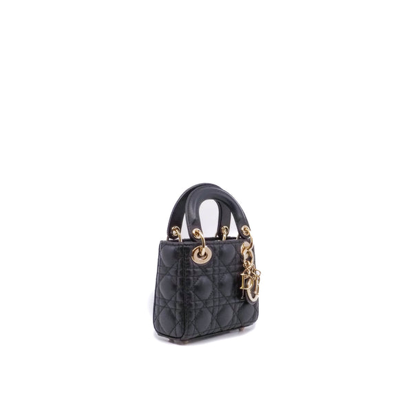 nano dior lady black lamb skin ghw