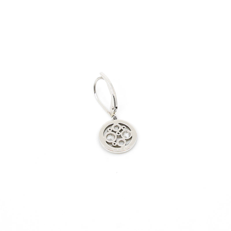 cricle diamond pandent earring in 18k wg