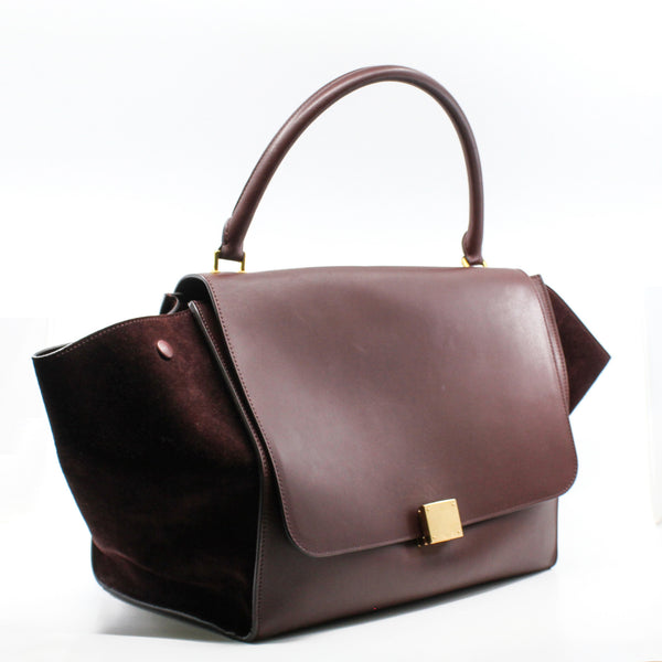 celine trapeze large red suede - L'UXE LINK
