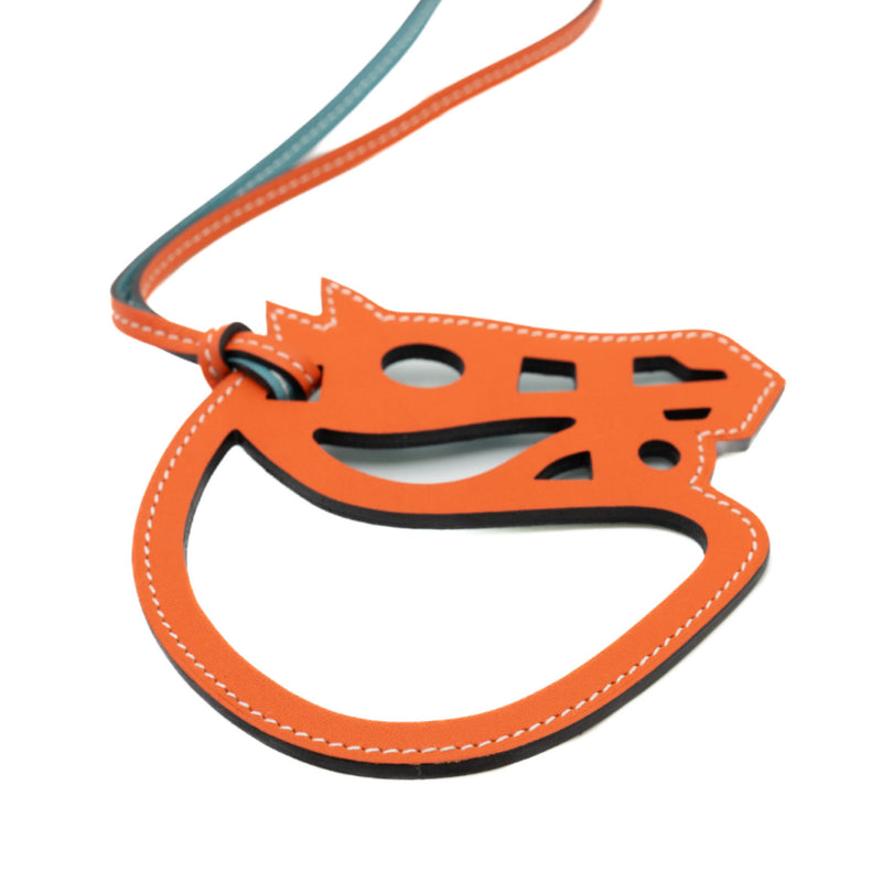 charm horse head orange and blue - L'UXE LINK