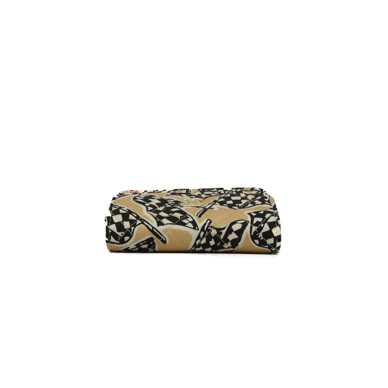 vanity card holder chain bag with fabric beige/black phw #KPG - L'UXE LINK
