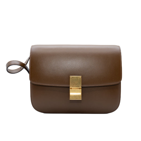 box bag in calf skin tan color - L'UXE LINK