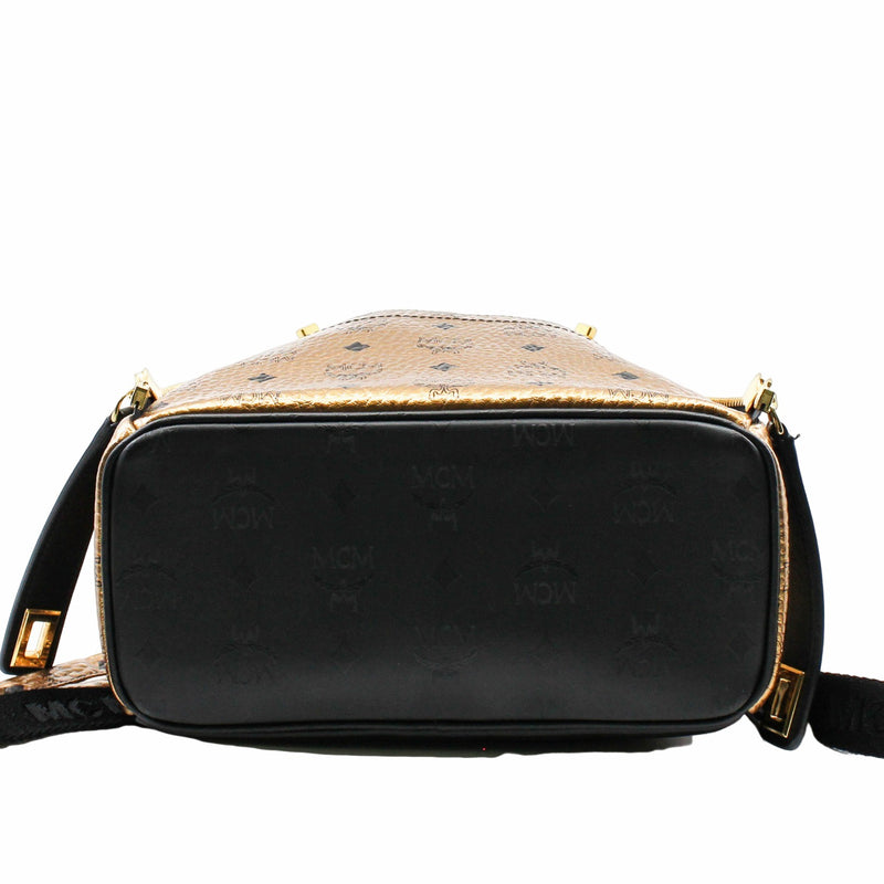 Metallic Visetos Studded Small Dual Stark Backpack Gold ghw - L'UXE LINK