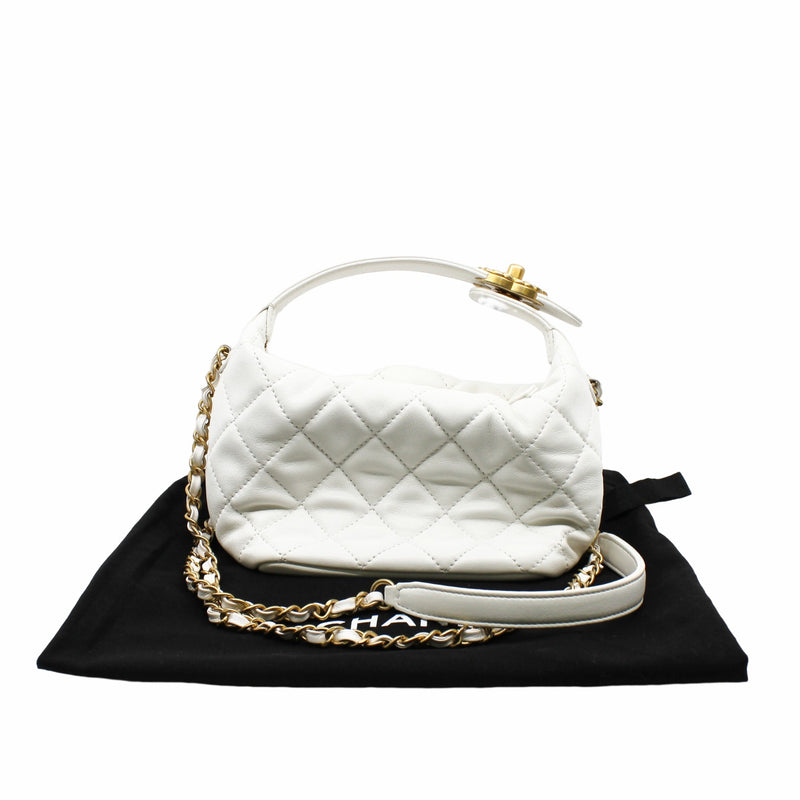 handbag with chain lambskin white  ghw seri 29