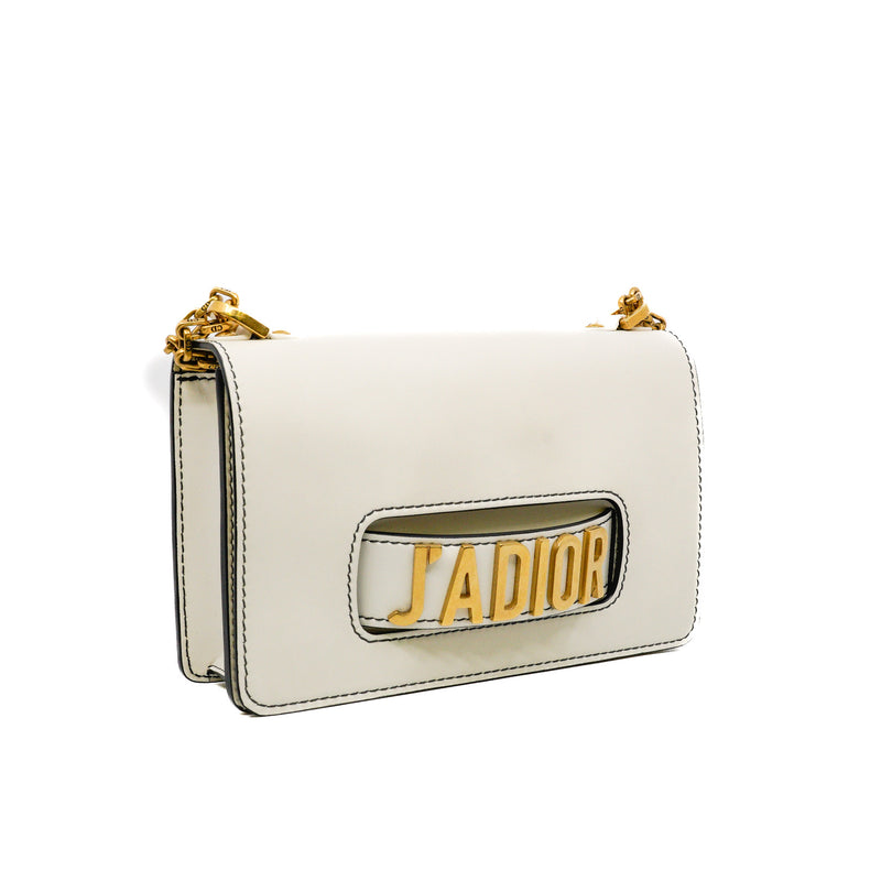 j'a shoulder bag in leather white ghw 2017 - L'UXE LINK