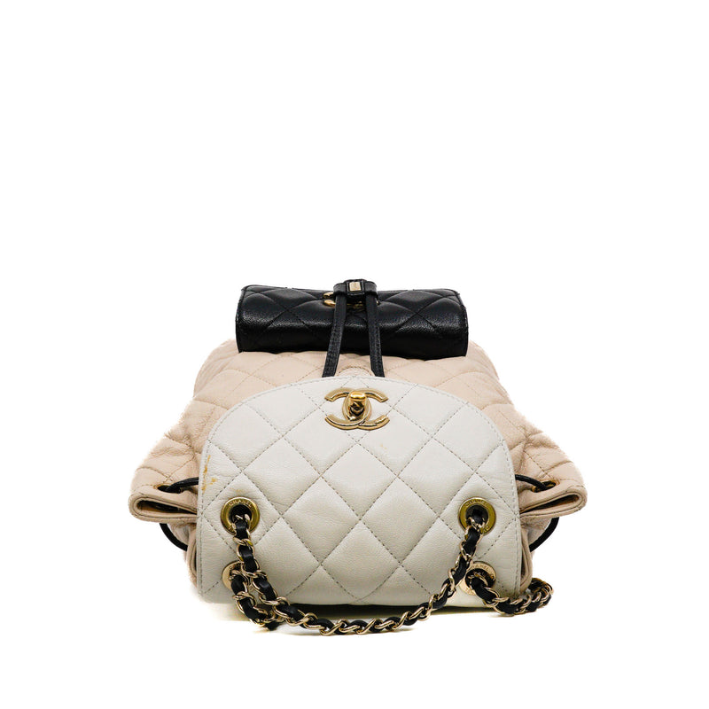 small backpack in calfskin beige/black/white ghw seri 29