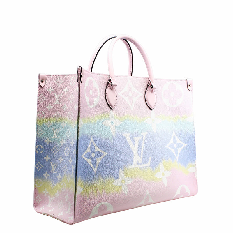 Louis+Vuitton+OnTheGo+Tote+GM+Pastel+Pink+Canvas for sale online