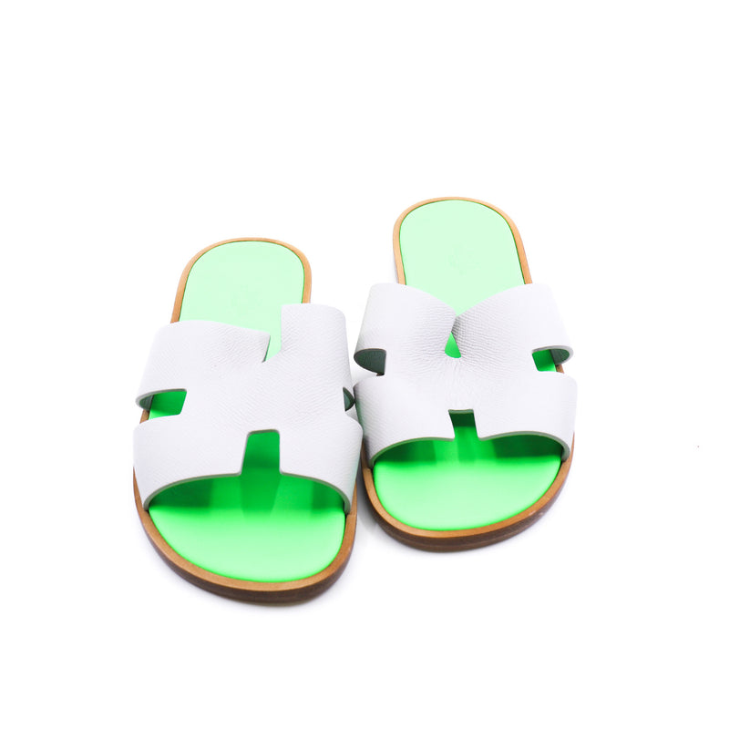 Izmir sandal in leather gray/green #42