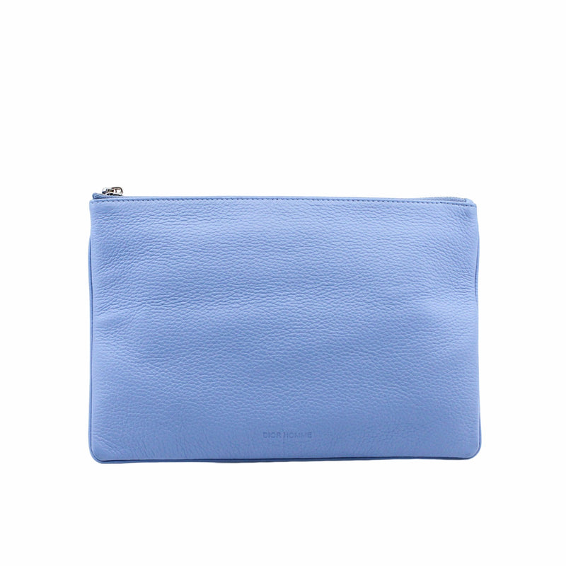 men clutch leather blue phw - L'UXE LINK