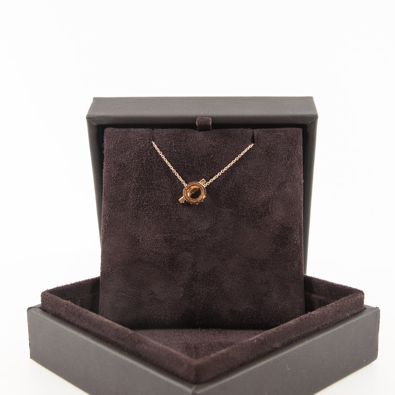 finesse Q 18k rg full diamond necklace - L'UXE LINK