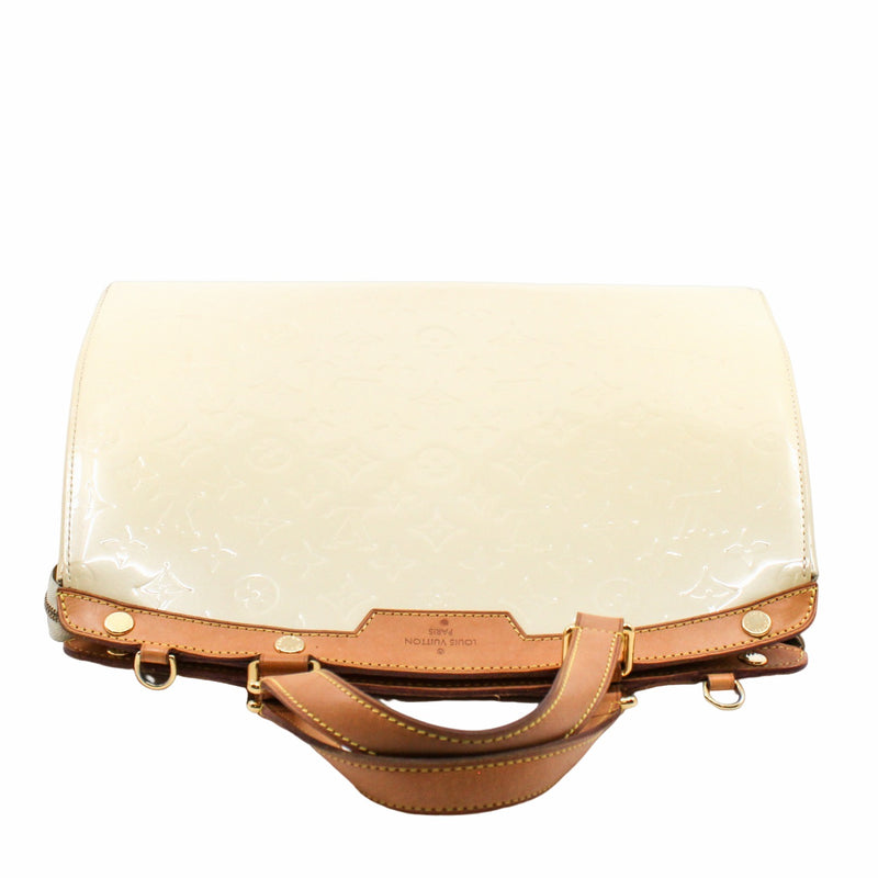 Brea Blanc Corail Monogram Vernis Patent Leather White - L'UXE LINK