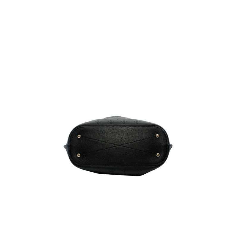black leather tote monogram printes hollow phw - L'UXE LINK