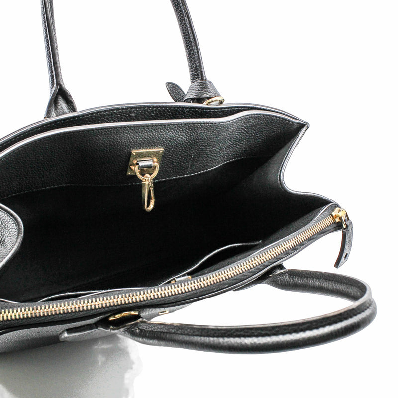 City Steamer Handbag Leather medium black  GHW