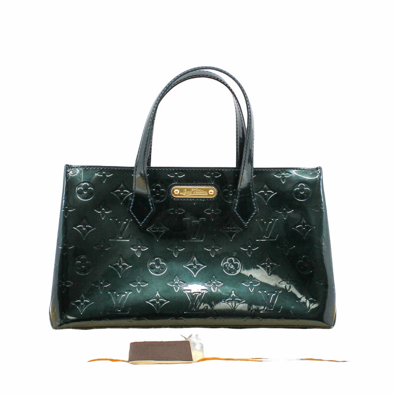 Monogram Verni Wilshire PM Handbag Tote Bag Enamel Calf Amarant - L'UXE LINK