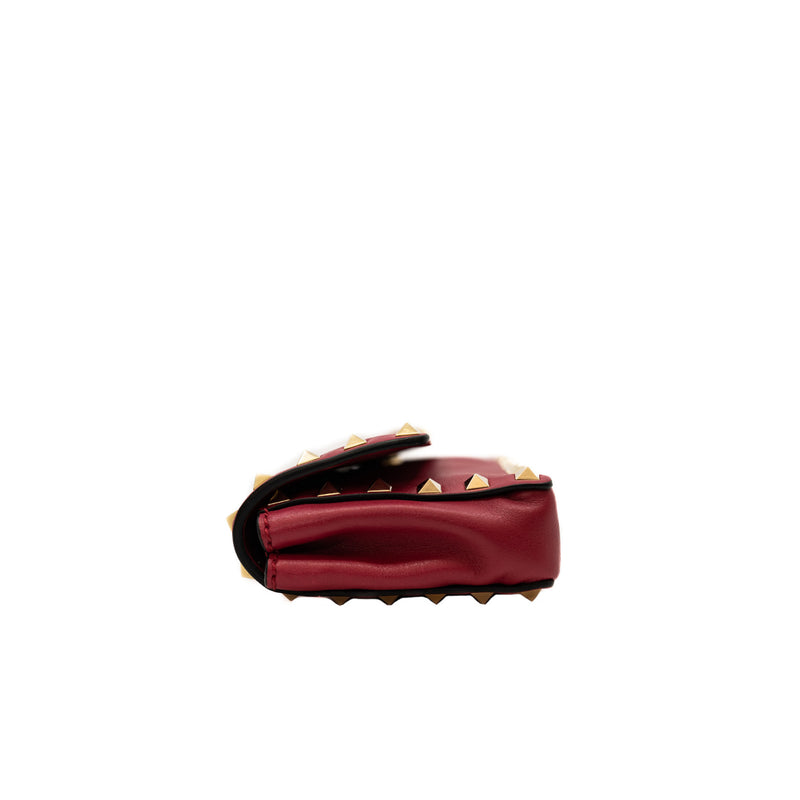 long clutch with stads bangle handle in leather rosepink ghw - L'UXE LINK