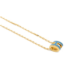 mini pop h necklace in lake blue ghw - L'UXE LINK