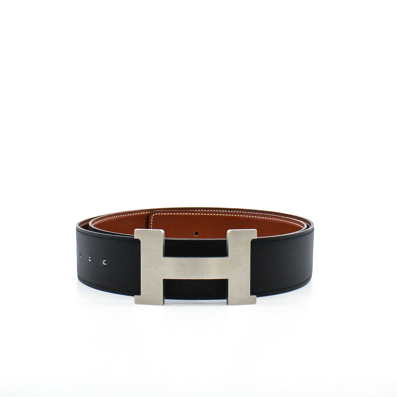 men wide belt with H silver buckle gold mix black  #95