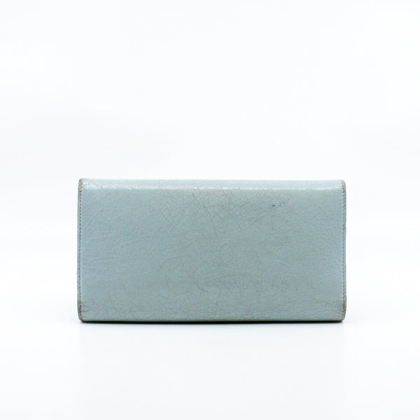 small leather wallet blue ghw - L'UXE LINK