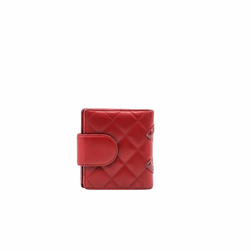 Cambon CC Bifold Quilted Lambskin Wallet Red - L'UXE LINK