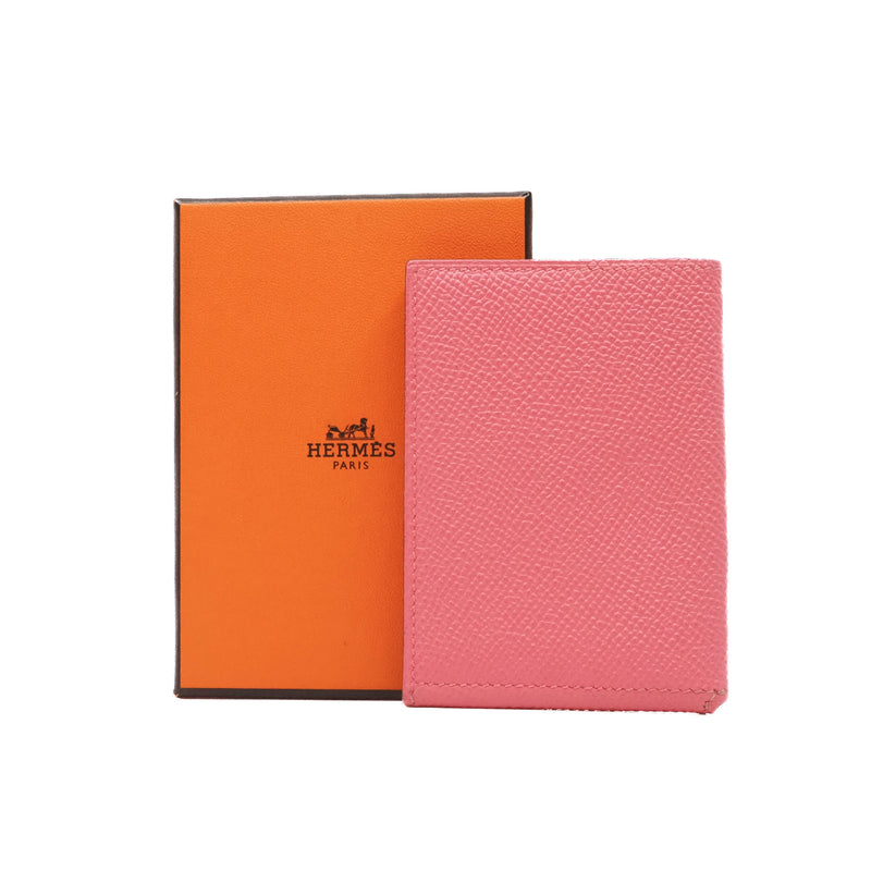 card holder in epsom pink