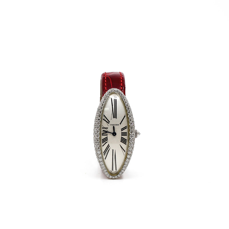 lady baignoire allongee medium 18k wg 2.67ct diamonds - L'UXE LINK