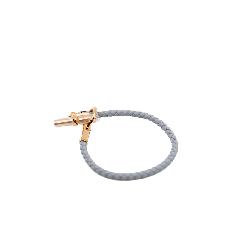 Glenan bracelet in leather grey rghw - L'UXE LINK