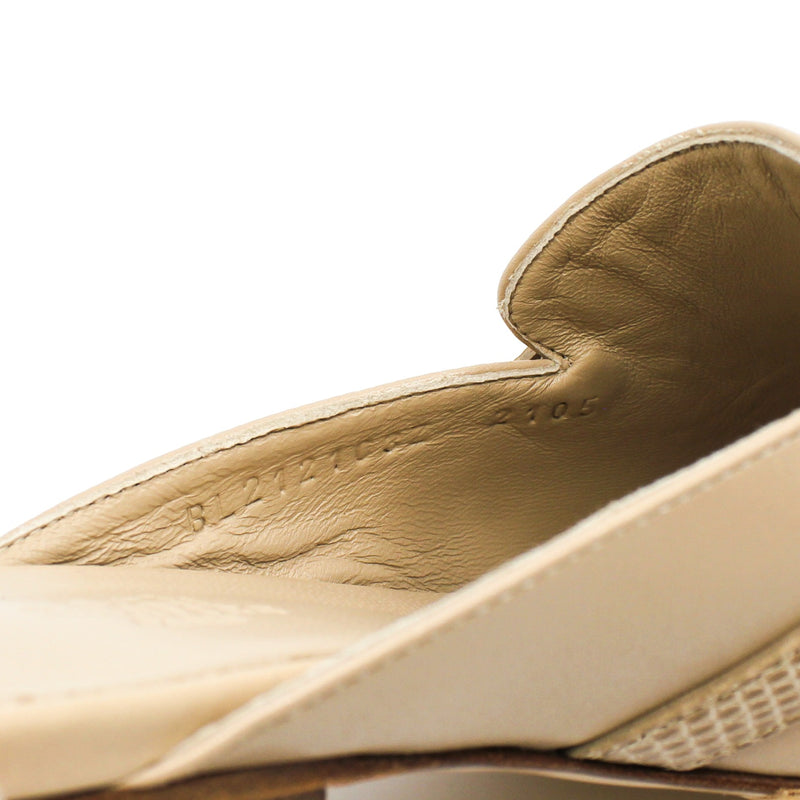 mule femme oz beige with lizerd #35 - L'UXE LINK