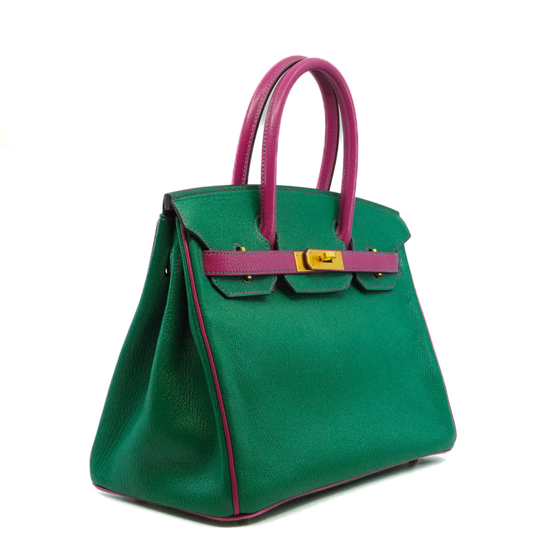 birkin 30 in goat green /l3 ghw C stamp