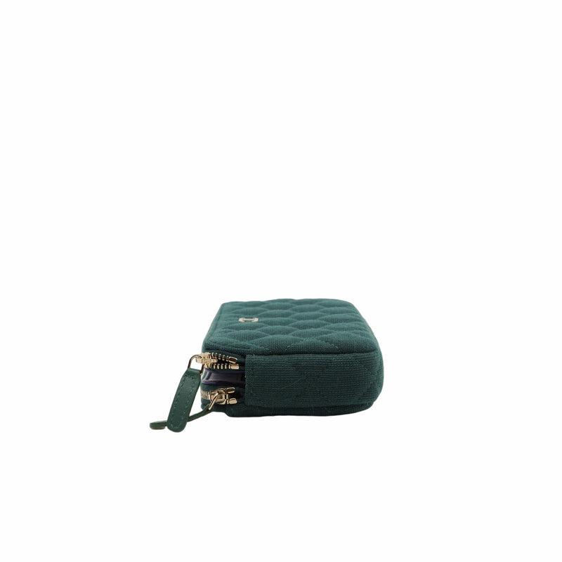 cf zip chain bag mini fabric green  seri28