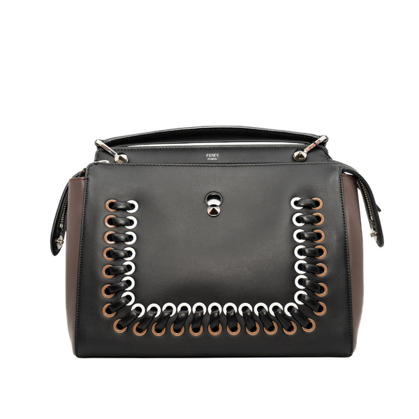 fendi shoulder bag with strap in Leather black/ winered phw