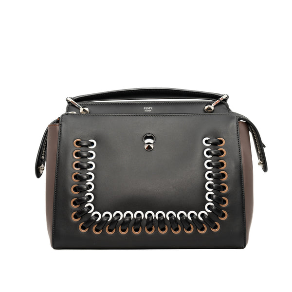 fendi shoulder bag with strap in Leather black/ winered phw - L'UXE LINK