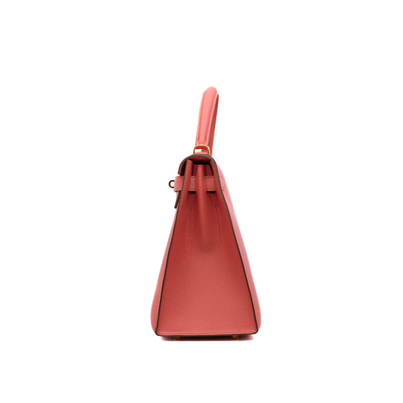 kelly 28cm epsom sellier I5 flemingo ghw Q stamp - L'UXE LINK