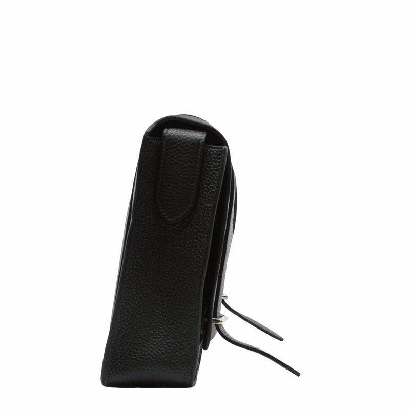 Steve Messenger Bag  black leather phw Q stamp - L'UXE LINK