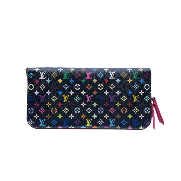 flap long wallet in black multicolour  2012 - L'UXE LINK