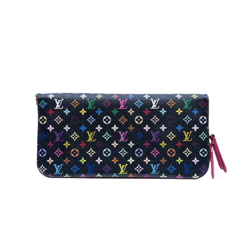 flap long wallet in black multicolour  2012 - L'UXE LINK