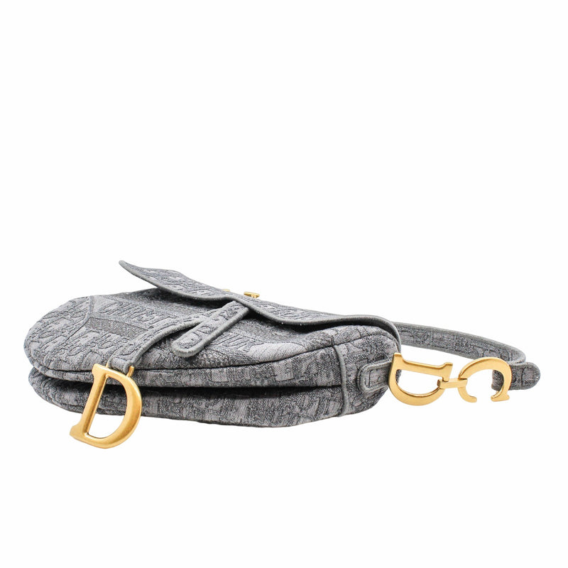 saddle large navy jeans logo GHW - L'UXE LINK