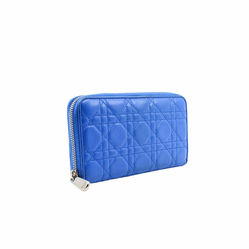 Zip Around Escapade Wallet lambskin blue ghw - L'UXE LINK