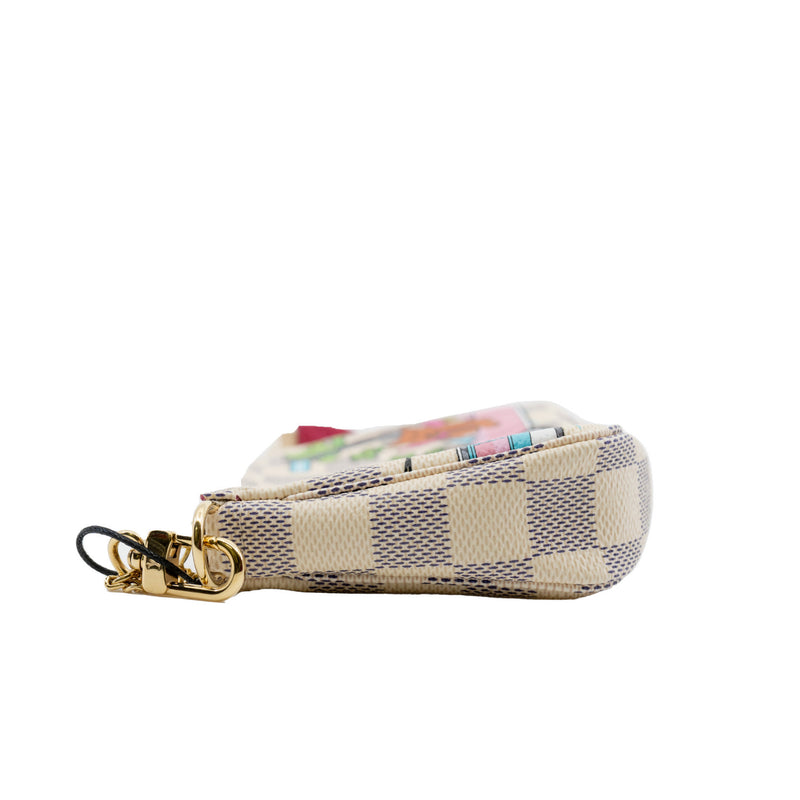 pochette accessories with vivian pear in damier azur - L'UXE LINK